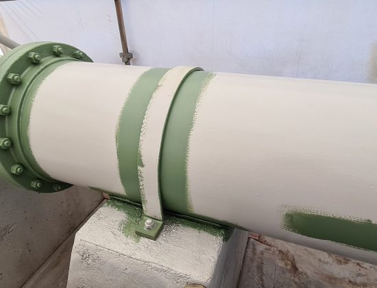 Abrasive Blasting & Protective Coatings of Connecting Pipe 70ML Tanks A & B